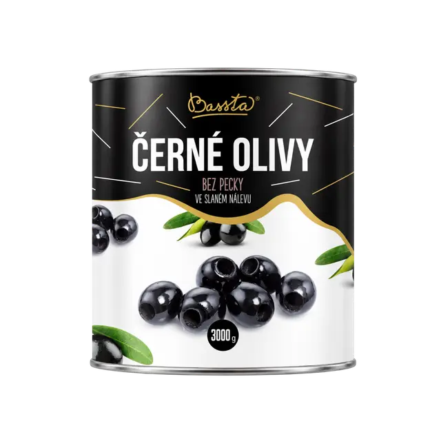 Bassta Olivy černé bez pecky