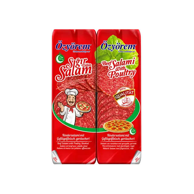 Özyörem Hovězí salám halal na pizzu